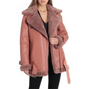 Avec Les Filles Jackets & Coats - NWT Avec Les Filles Vegan Leather Shearling Coat Avec Les Filles Jackets & Coats - NWT Avec Les Filles Vegan Leather Shearling Coat